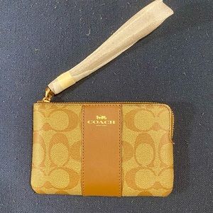 Saddle Leather Coach Wristlet NWT